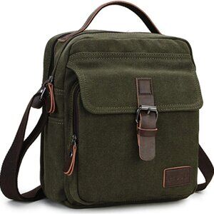 Small Messenger Bag for Men, Water Resistant Canvas Satchel Purse Vintage Should